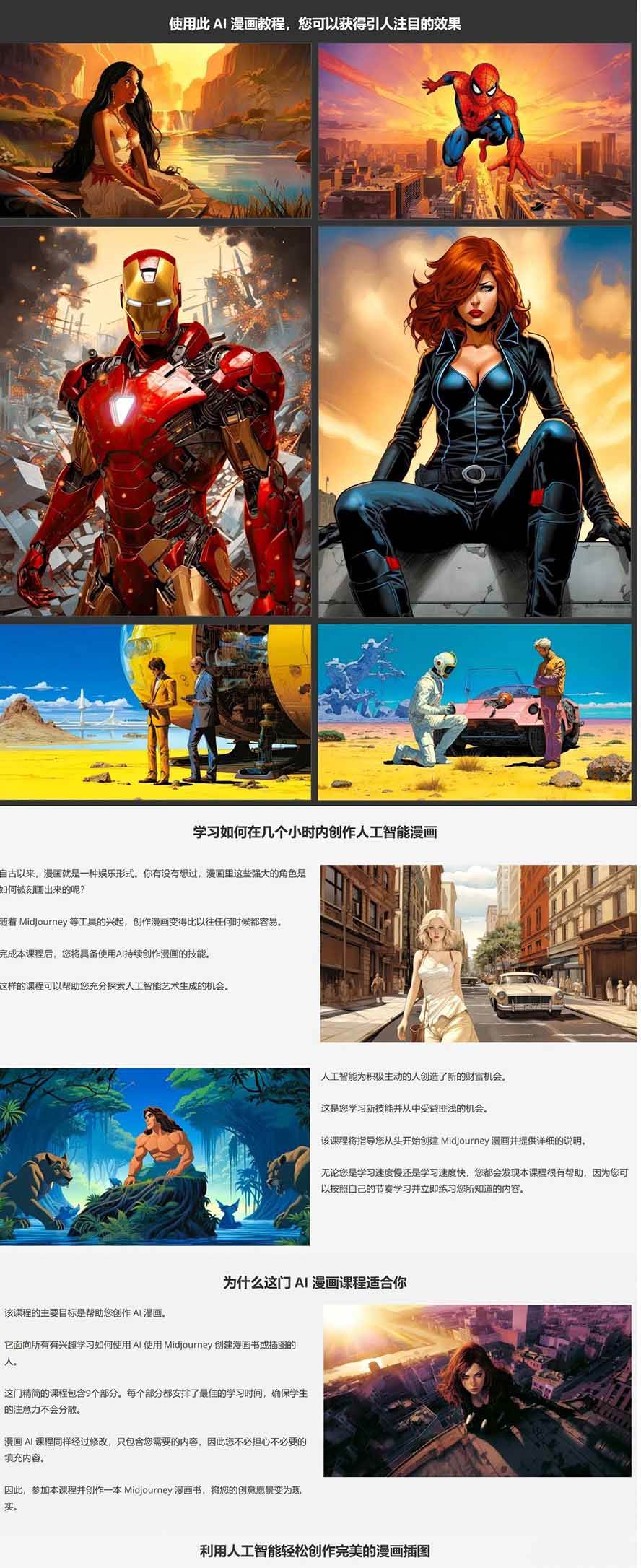 （17299期）Midjourney AI漫画创作课，脚本构思、人物设计、排版合成，零基础创作完整漫画或系列插画-创业资源网