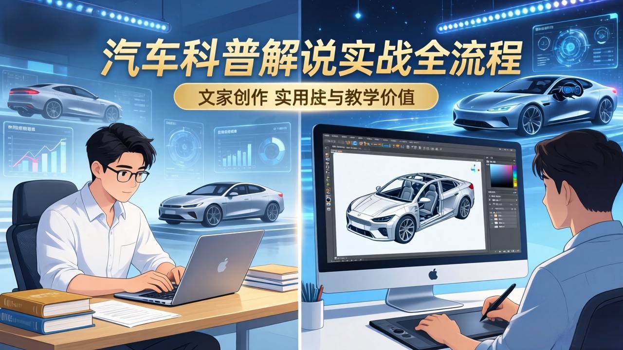 （17665期）抖音汽车科普解说实战：文案+动画+画面处理+去水印全流程，打造专业汽车科普视频-创业资源网