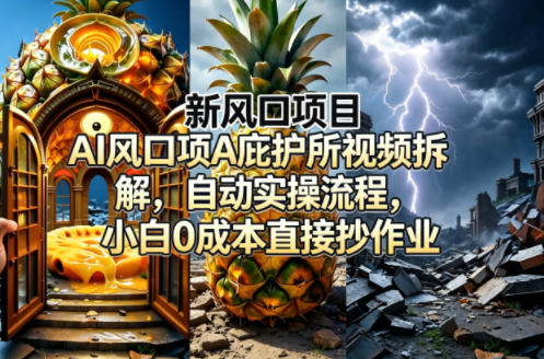 新风口项目AI庇护所视频拆解，自动实操流程，小白0成本直接抄作业-创业资源网