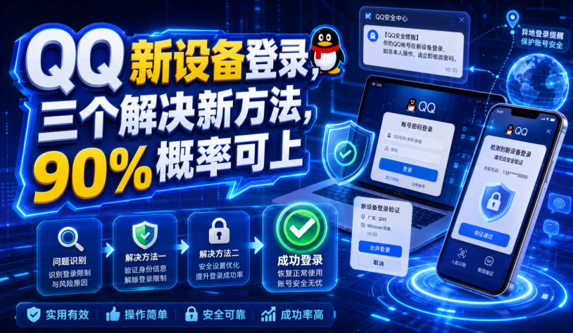 QQ新设备登录，三个解决新方法，90%概率可上-创业资源网