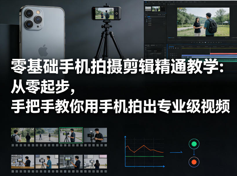 零基础手机拍摄剪辑精通教学：从零起步，手把手教你用手机拍出专业级视频-创业资源网