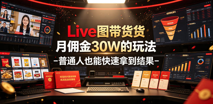 Live图带货月佣金30W的玩法-普通人也能快速拿到结果-创业资源网