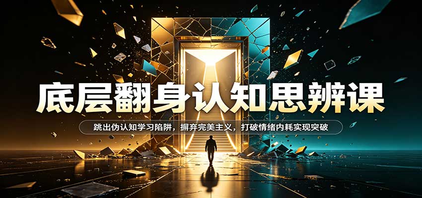 底层翻身认知思辨课：跳出伪认知学习陷阱，摒弃完美主义，打破情绪内耗实现突破-创业资源网