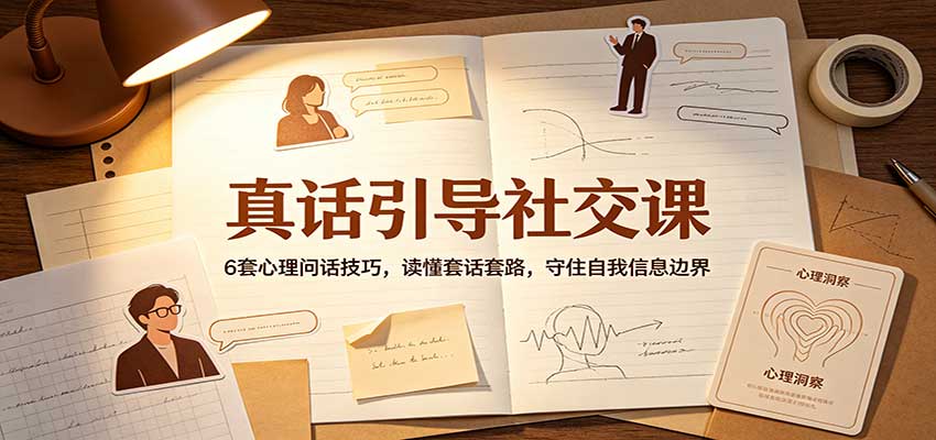 真话引导社交课：6套心理问话技巧，读懂套话套路，守住自我信息边界-创业资源网