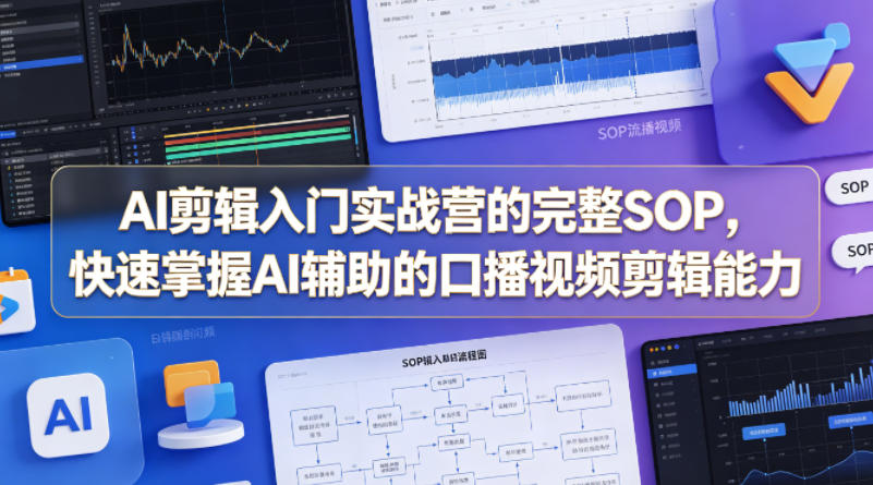 AI剪辑入门实战营的完整SOP，快速掌握AI辅助的口播视频剪辑能力-创业资源网
