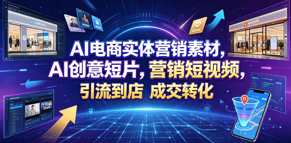 AI电商实体营销素材，AI创意短片，高效打造营销短视频，轻松引流到店，稳定提升门店客流与成交转化-创业资源网