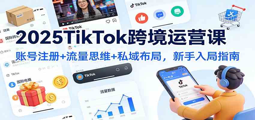 2025TikTok跨境运营课：账号注册+流量思维+私域布局，新手入局指南-创业资源网