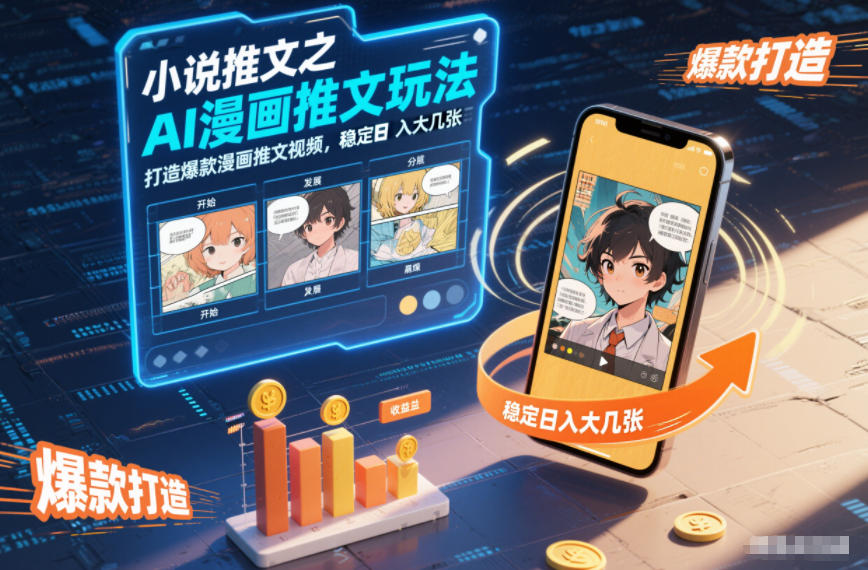 小说推文之AI漫画推文玩法，打造爆款漫画推文视频，稳定日入大几张-创业资源网