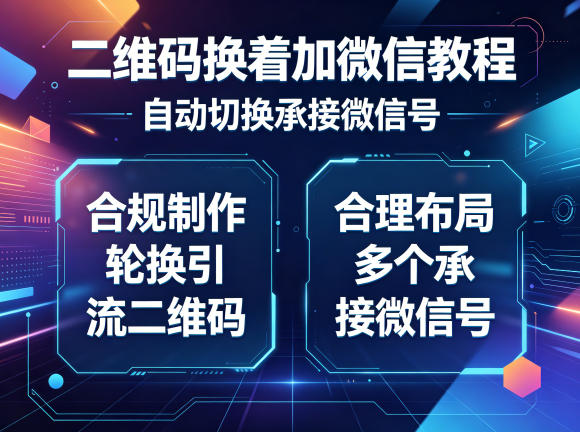 二维码换着加微信教程，自动切换承接微信号，合规制作轮换引流二维码，合理布局多个承接微信号-创业资源网