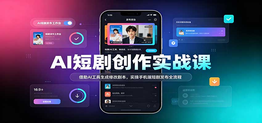 AI短剧创作实战课:借助AI工具生成修改剧本,实操手机端短剧发布全流程 AI短剧创作实战课:借助AI工具生成修改剧本,实操手机端短剧发布全流程