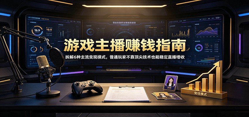 游戏主播赚钱指南：拆解6种主流变现模式，普通玩家不靠顶尖技术也能稳定直播增收-创业资源网