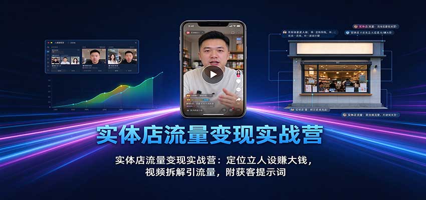 实体店流量变现实战营：定位立人设赚大钱，视频拆解引流量，附获客提示词-创业资源网