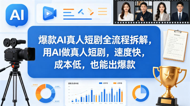 爆款AI真人短剧全流程拆解，用AI做真人短剧，速度快，成本低，也能出爆款-创业资源网