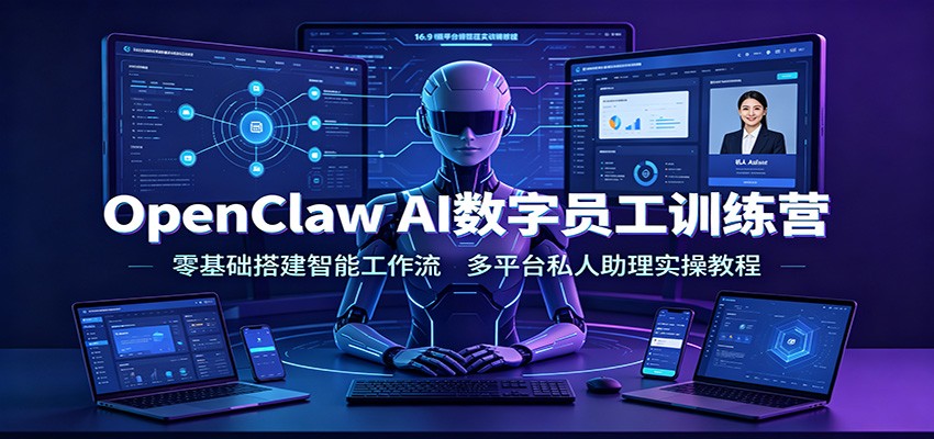 OpenClaw AI数字员工训练营:零基础搭建智能工作流,多平台私人助理实操教程-创业资源网
