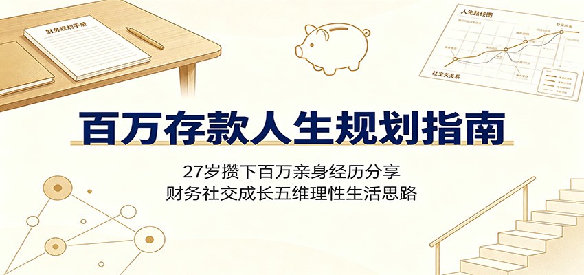 百万存款人生规划指南：27岁攒下百万亲身经历分享，财务社交成长五维理性生活思路-创业资源网