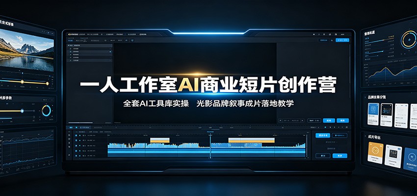 一人工作室AI商业短片创作营：全套AI工具库实操，光影品牌叙事成片落地教学-创业资源网