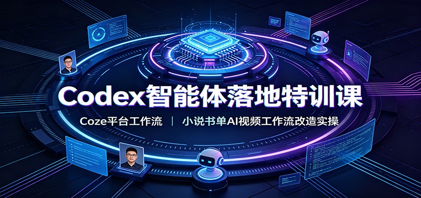 Codex智能体落地特训课：Coze平台工作流，小说书单AI视频工作流改造实操-创业资源网