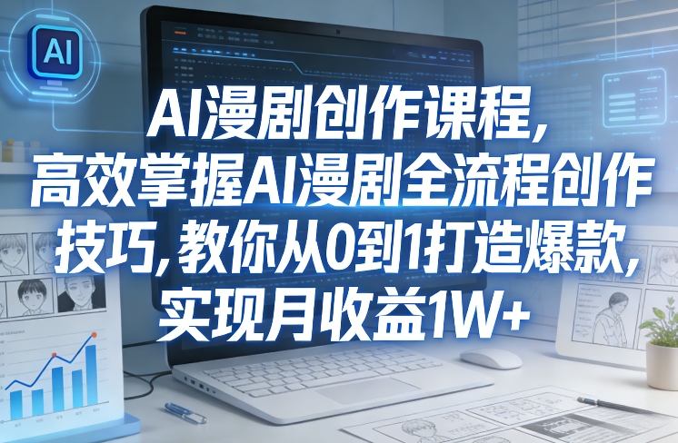 某社群AI漫剧创作课程,高效掌握AI漫剧全流程创作技巧,教你从0到1打造爆款,实现月收益1W+-创业资源网