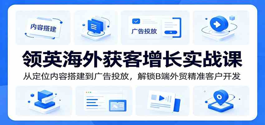 领英海外获客增长实战课：从定位内容搭建到广告投放，解锁B端外贸精准客户开发-创业资源网