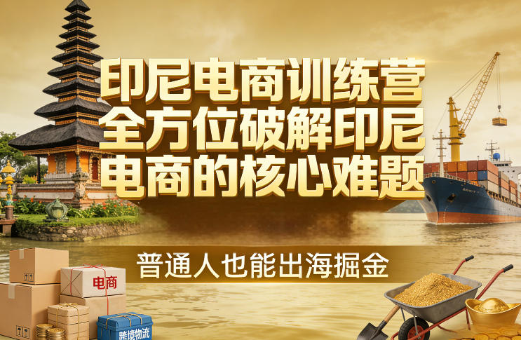 印尼电商训练营，全方位破解印尼电商的核心难题，普通人也能出海掘金-创业资源网