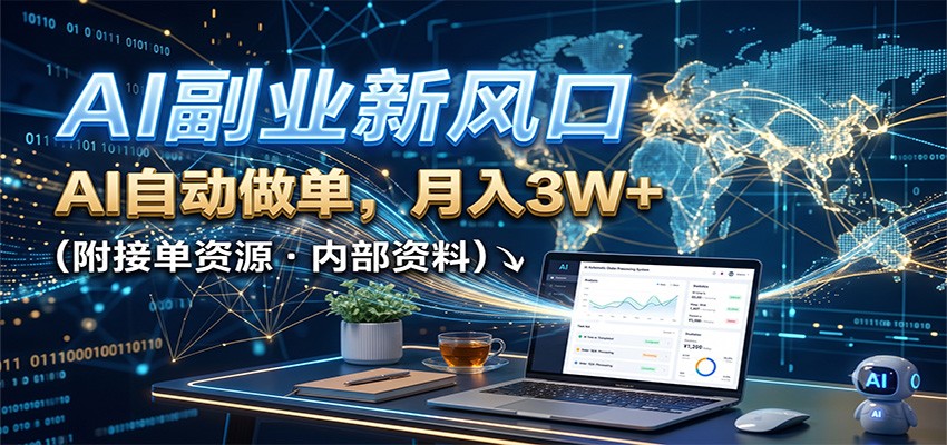 AI副业新风口,AI自动做单,月入3W+,附接单资源-创业资源网
