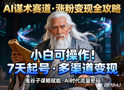AI谋术赛道，涨粉快速，变现方式多样，小白可操作-创业资源网