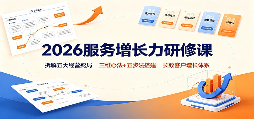 2026服务增长力研修课：拆解五大经营死局，三维心法+五步法搭建长效客户增长体系-创业资源网