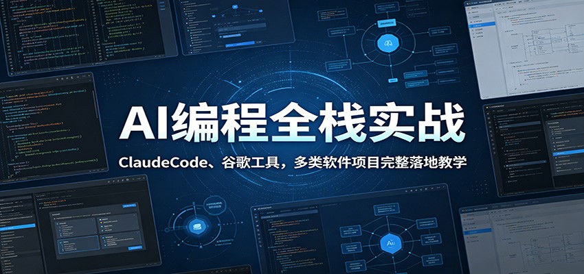 AI编程全栈实战：ClaudeCode、谷歌工具，多类软件项目完整落地教学-创业资源网