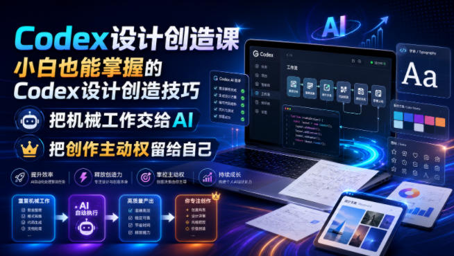 Codex设计创造课，小白也能掌握的Codex设计创造技巧，把机械工作交给AI，把创作主动权留给自己-创业资源网