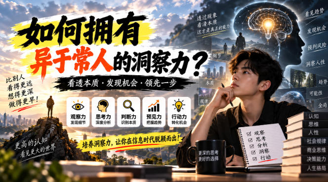 某公众号付费文章：如何拥有异于常人的洞察力？-创业资源网