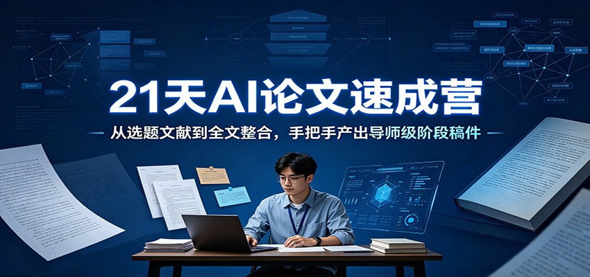 21天AI论文速成营：从选题文献到全文整合，手把手产出导师级阶段稿件-创业资源网