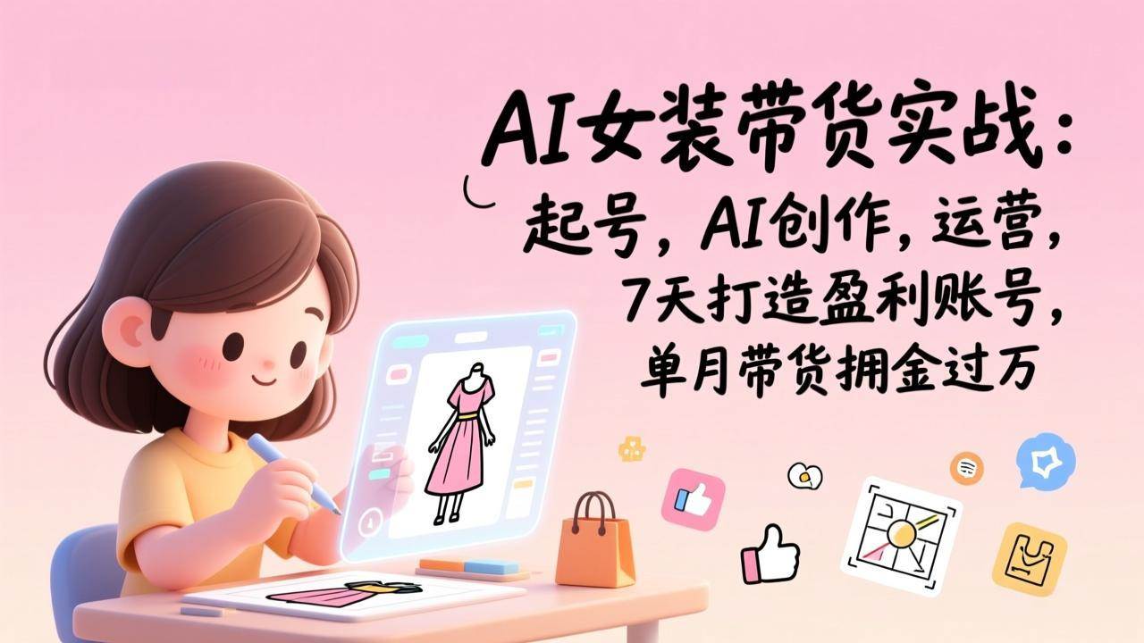 （17088期）AI女装带货实战：起号，AI创作，运营，7天打造盈利账号，单月带货佣金过万-创业资源网