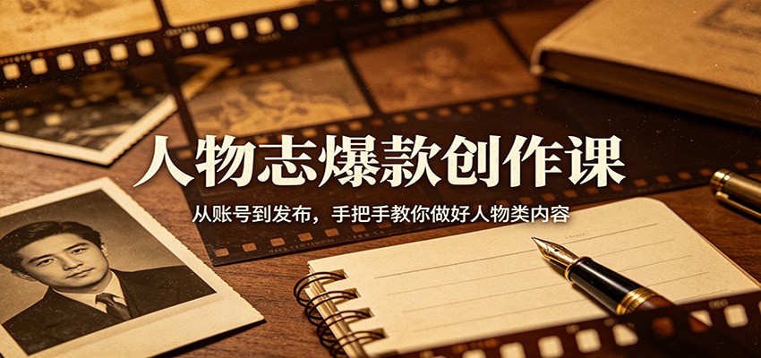 人物志爆款创作课：从账号到发布，手把手教你做好人物类内容-创业资源网