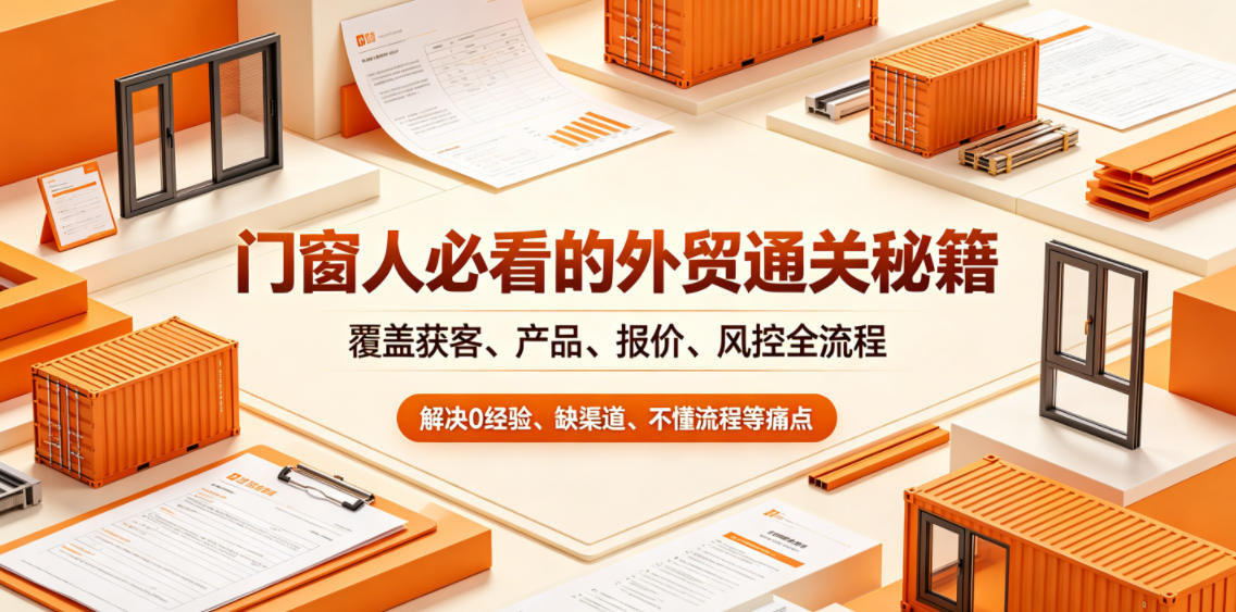 门窗人必看的外贸通关秘籍，块覆盖获客、产品、报价、风控全流程，解决0经验、缺渠道、不懂流程等痛点-创业资源网