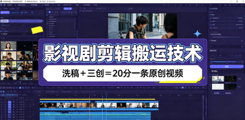 影视剧剪辑搬运技术，洗稿+三创=20分一条原创视频-创业资源网
