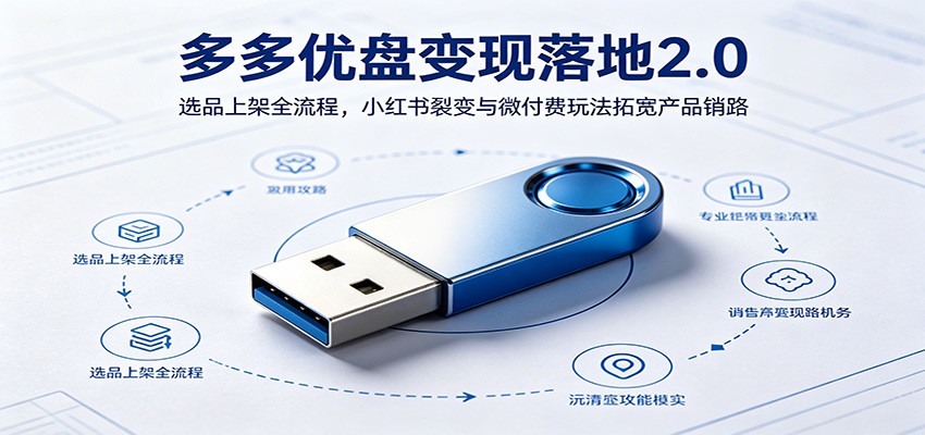 多多优盘变现落地2.0：选品上架全流程，小红书裂变与微付费玩法拓宽产品销路-创业资源网