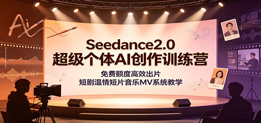 Seedance2.0超级个体AI创作训练营：免费额度高效出片，短剧温情短片音乐MV系统教学-创业资源网
