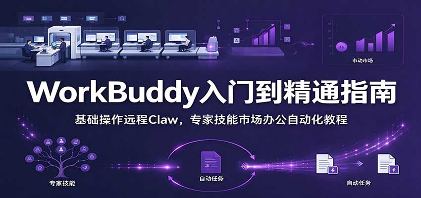 WorkBuddy从入门到精通手册：基础操作远程Claw，专家技能市场办公自动化教程-创业资源网