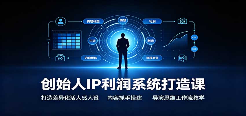 创始人IP利润系统打造课：打造差异化活人感人设，内容抓手搭建，导演思维工作流教学-创业资源网