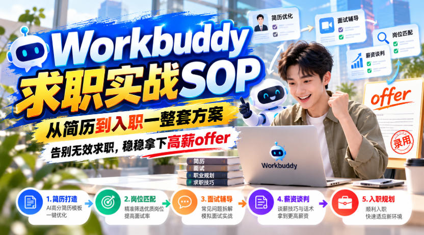 Workbuddy求职实战SOP，从简历到入职一整套方案，告别无效求职，稳稳拿下高薪offer-创业资源网
