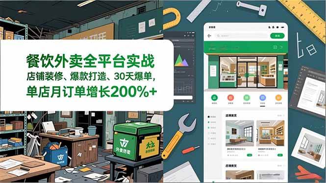 (16978期)餐饮外卖全平台实战,店铺装修、爆款打造、30天爆单,手把手教学,单店月订单增长200%+-创业资源网