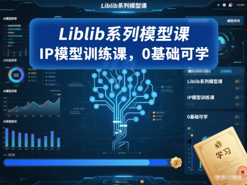 Liblib系列模型课，IP模型训练课，0基础可学-创业资源网