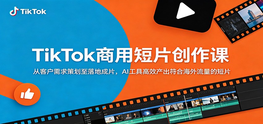 TikTok商用短片创作课：从客户需求策划至落地成片，AI工具高效产出符合海外流量的短片-创业资源网