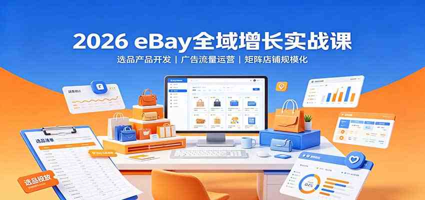 2026 eBay全域增长实战课：选品产品开发，广告流量运营，矩阵店铺规模化-创业资源网