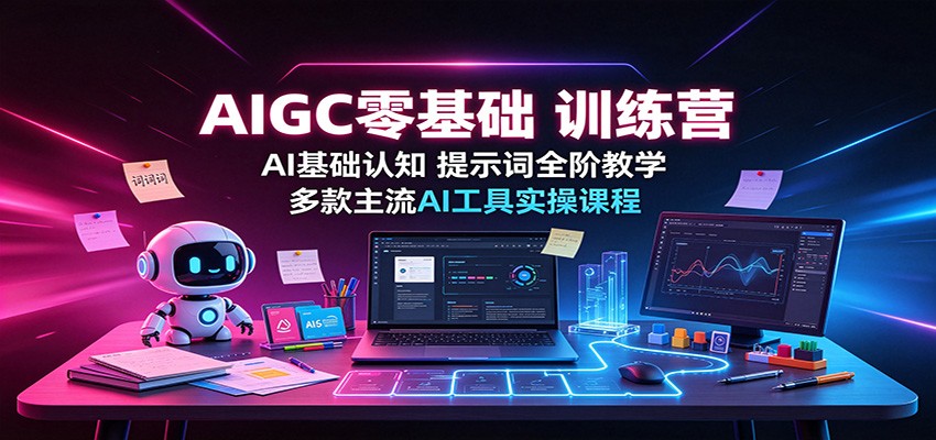 AIGC零基础训练营：AI基础认知，提示词全阶教学，多款主流AI工具实操课程-创业资源网