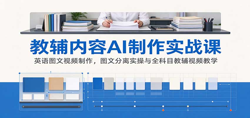 AI制作教辅内容实战课：英语图文视频制作，图文分离实操与全科目教辅视频教学-创业资源网