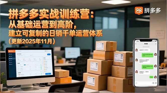 （16700期）拼多多实战训练营：从基础运营到高阶，建立可复制的日销千单运营体系（更新11月）-创业资源网