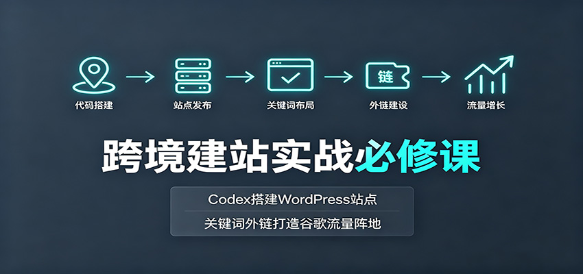 跨境建站实战必修课:Codex搭建WordPress站点,关键词外链打造谷歌流量阵地-创业资源网