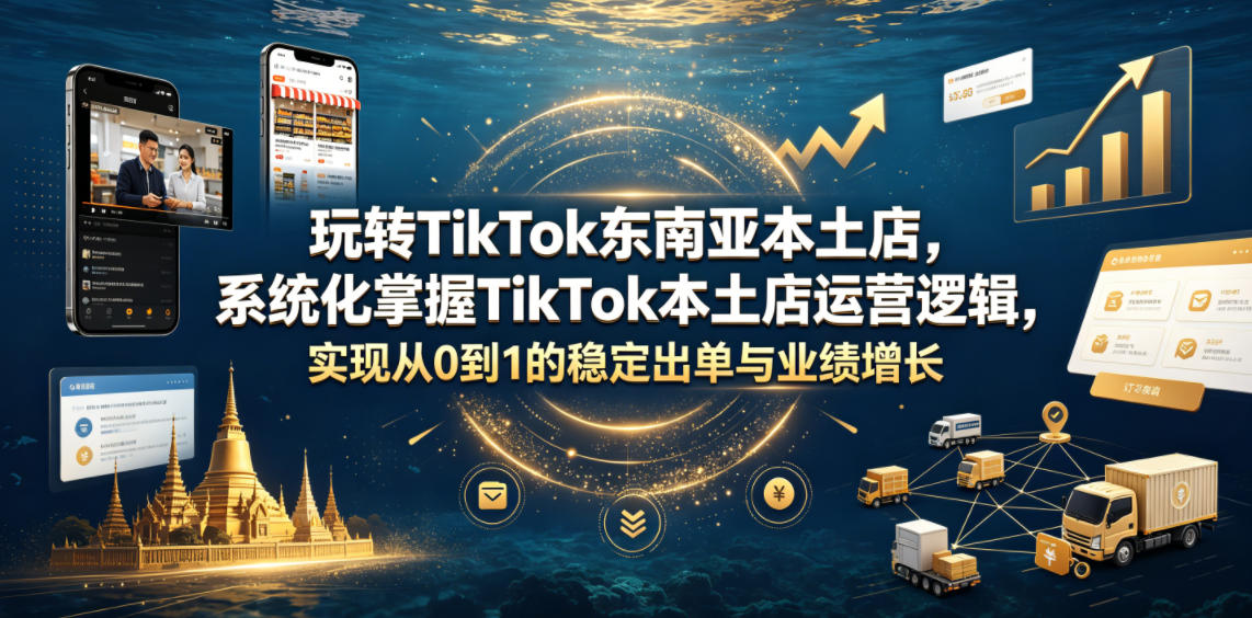 玩转TikTok东南亚本土店，系统化掌握TikTok本土店运营逻辑，实现从0到1的稳定出单与业绩增长-创业资源网