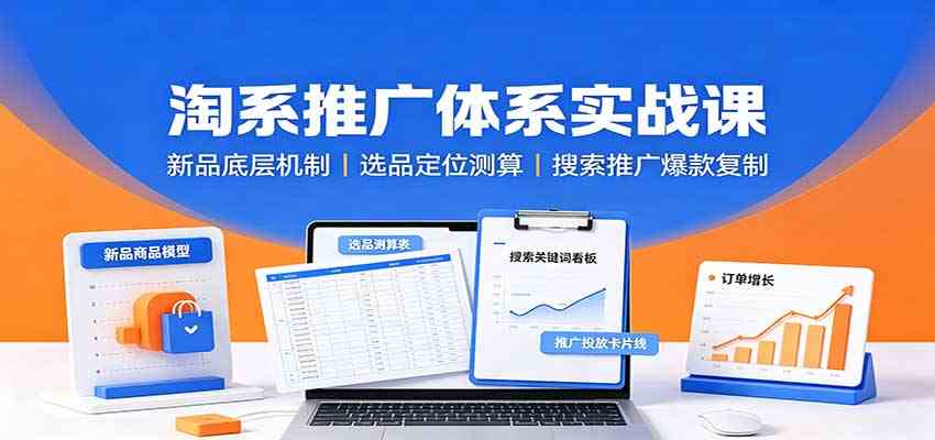 淘系推广体系实战课：新品底层机制，选品定位测算，搜索推广爆款复制-创业资源网